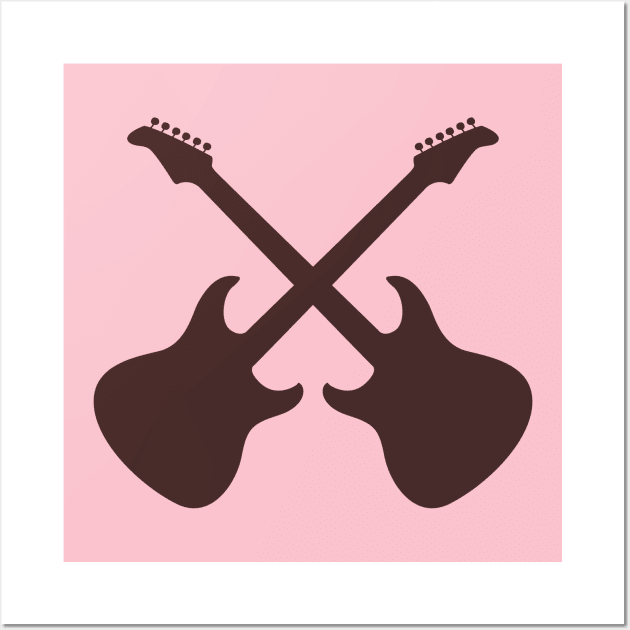 Crossed Guitars Wall Art by NerdShizzle